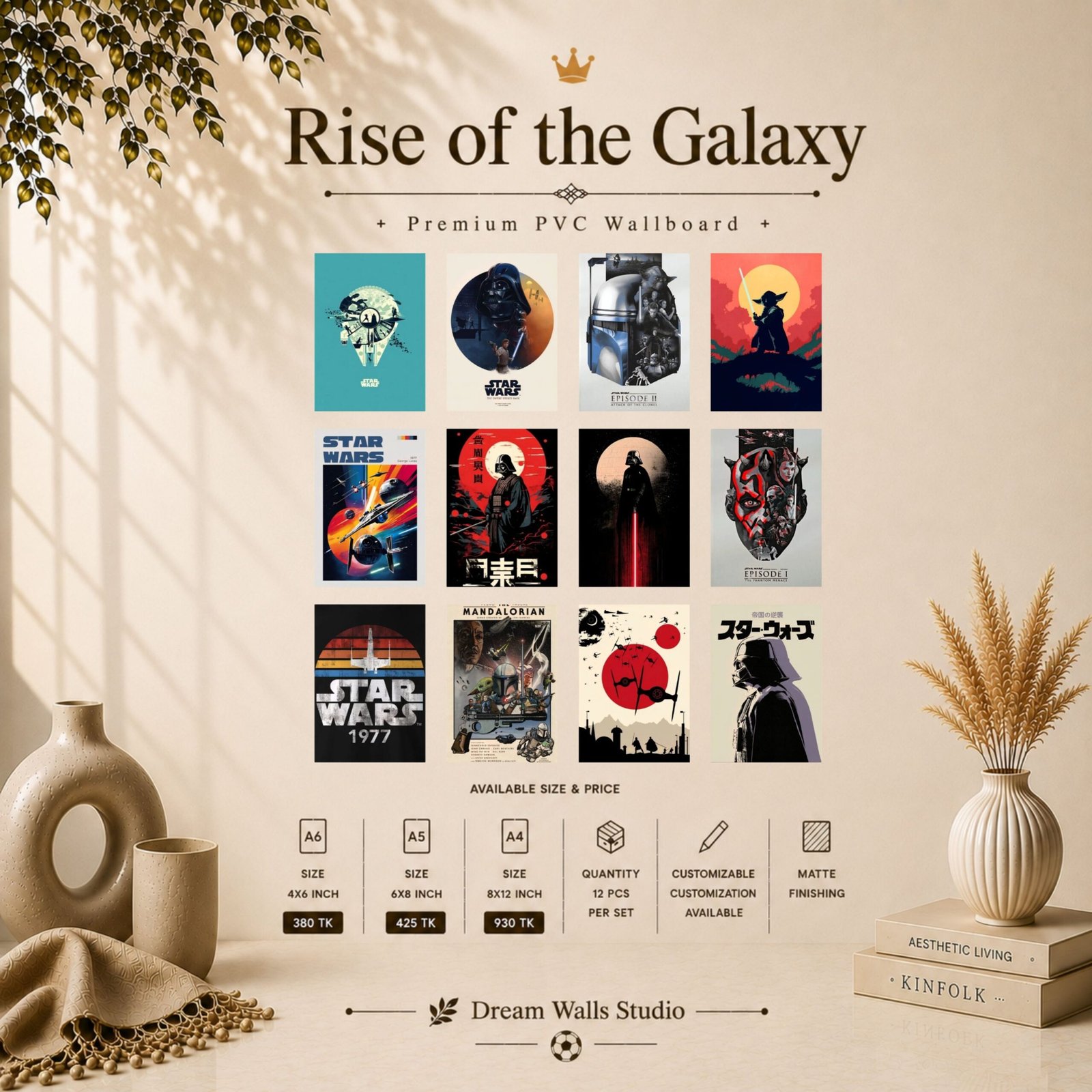 Rise of the Galaxy 12 Pcs PVC Wallmate set – Star Wars wall decor