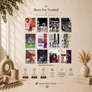 Born For Football 12 Pcs PVC Wallmate set – football wall decor