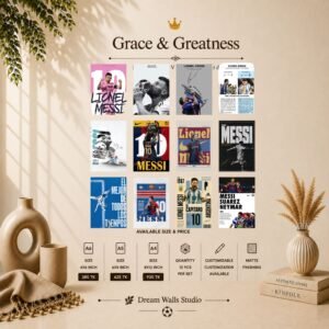 Grace & Greatness 12 Pcs PVC Wallmate set – Messi wall decor