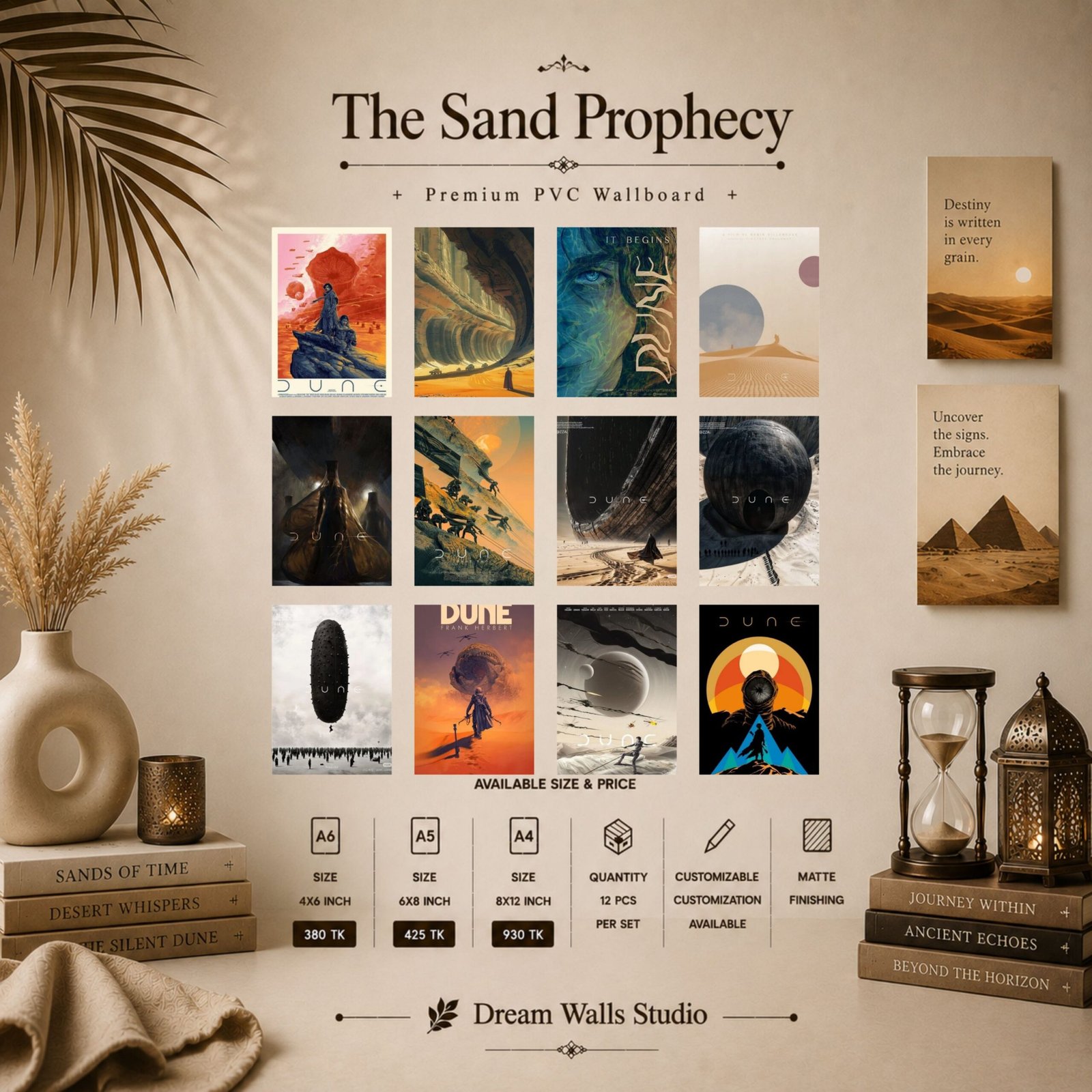 The Sand Prophecy 12 Pcs PVC Wallmate set – Dune wall decor