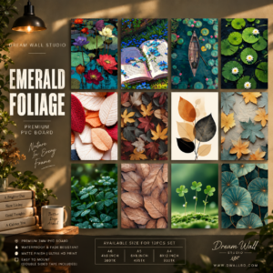 Emerald Foliage 12 Pcs PVC Wallmate set – botanical wall decor