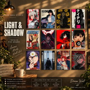 Light & Shadow 12 Pcs PVC Wallmate set – anime wall decor