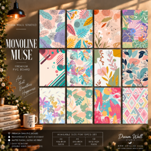 Monoline Muse 12 Pcs PVC Wallmate set – pattern wall decor
