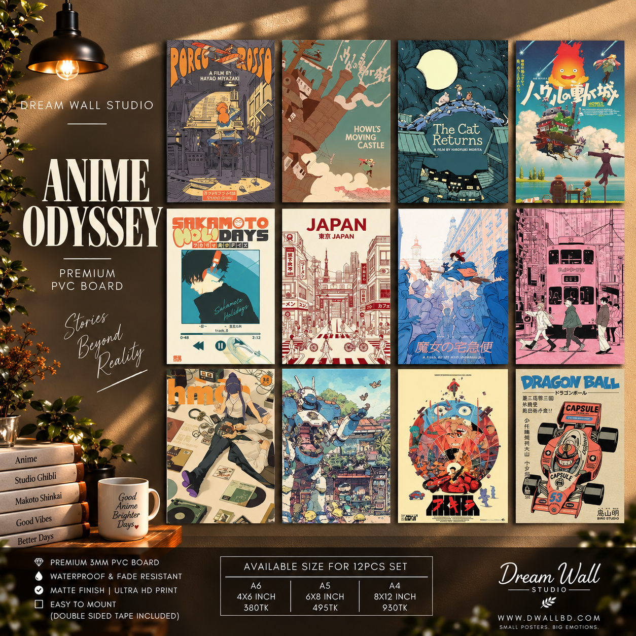 Anime Odyssey 12 Pcs PVC Wallmate set – anime wall decor