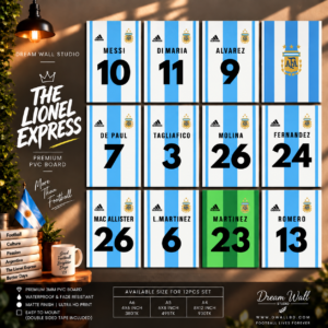 The Lionel Express 12 Pcs PVC Wallmate set – Messi wall decor
