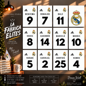 La Fabrica Elites 12 Pcs PVC Wallmate set – Real Madrid wall decor