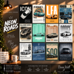 Neon Roads 12 Pcs PVC Wallmate set – car wall decor