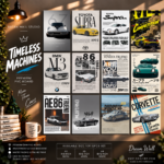 Timeless Machines 12 Pcs PVC Wallmate set – classic car wall decor
