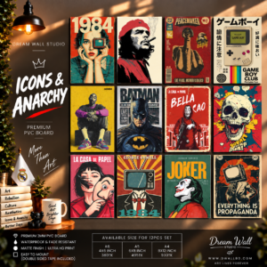 Icons & Anarchy 12 Pcs PVC Wallmate set – pop art wall decor