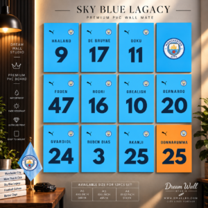 Sky Blue Legacy 12 Pcs PVC Wallmate set – Manchester City wall decor