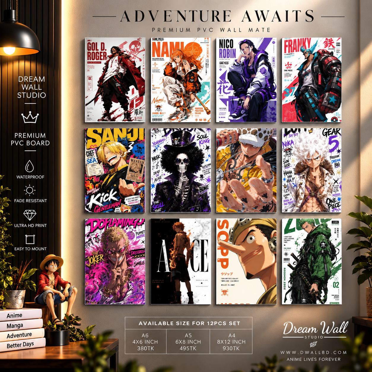 Adventure Awaits 12 Pcs PVC Wallmate set – One Piece wall decor