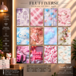 Fluffiverse 12 Pcs PVC Wallmate set – cute wall decor