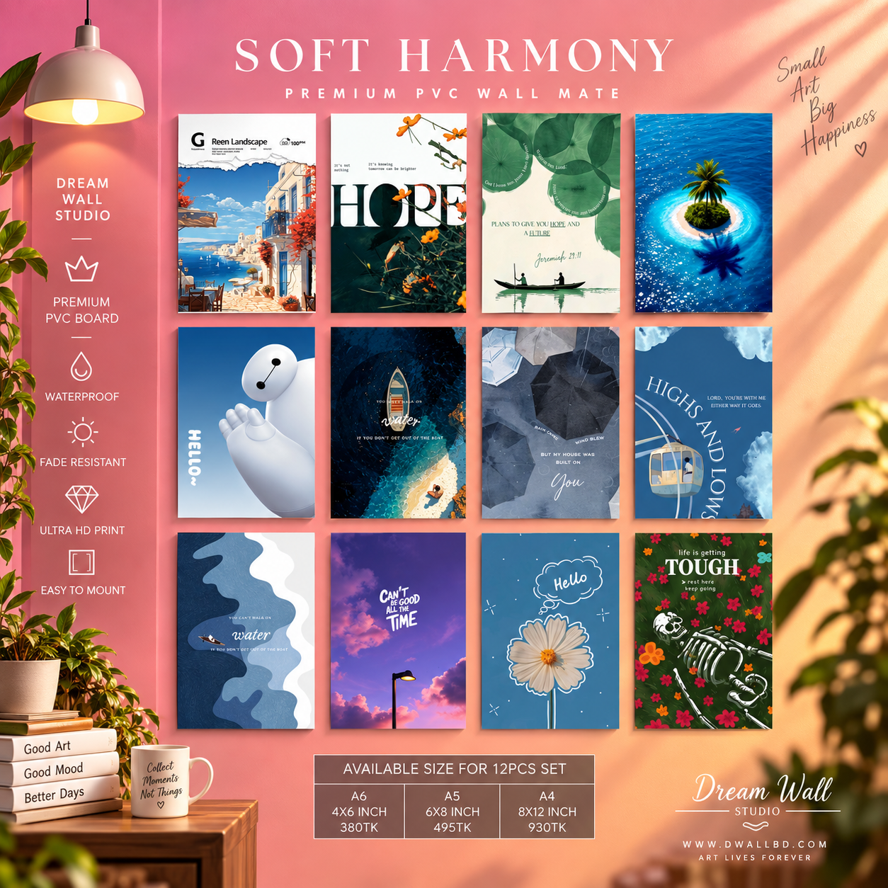 Soft Harmony 12 Pcs PVC Wallmate set – dreamy wall decor