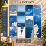 Clear Horizon 12 Pcs PVC Wallmate set – blue sky wall decor