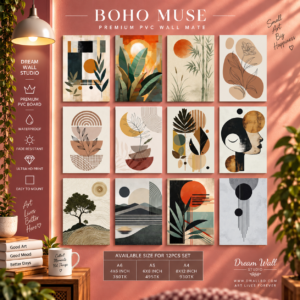 Boho Muse 12 Pcs PVC Wallmate set – boho wall decor
