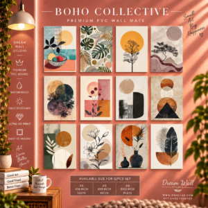 Boho Collective 12 Pcs PVC Wallmate set – boho wall decor