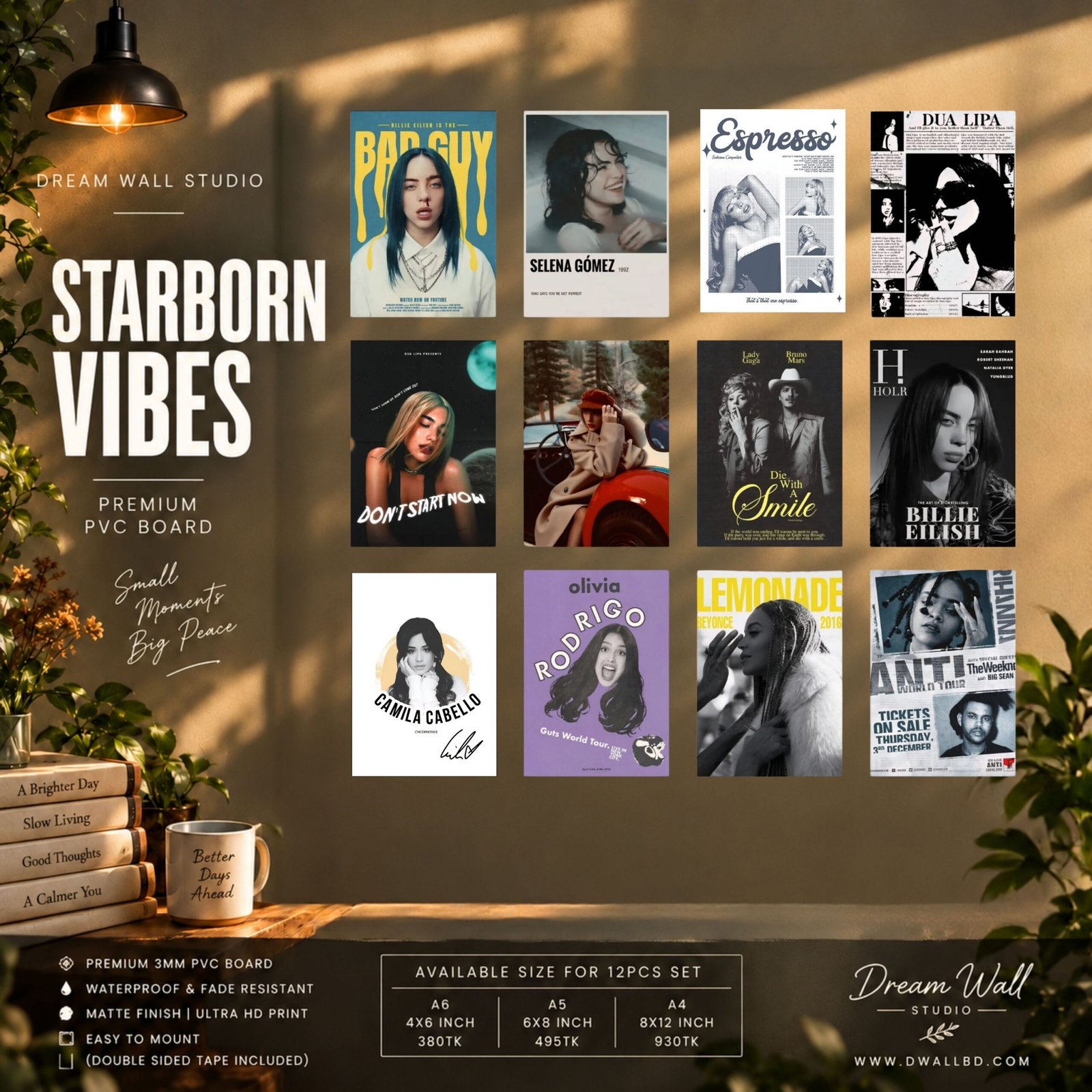 Starborn Vibes 12 Pcs PVC Wallmate set – music wall decor