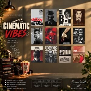 Cinematic Vibes 12 Pcs PVC Wallmate set – movie wall decor