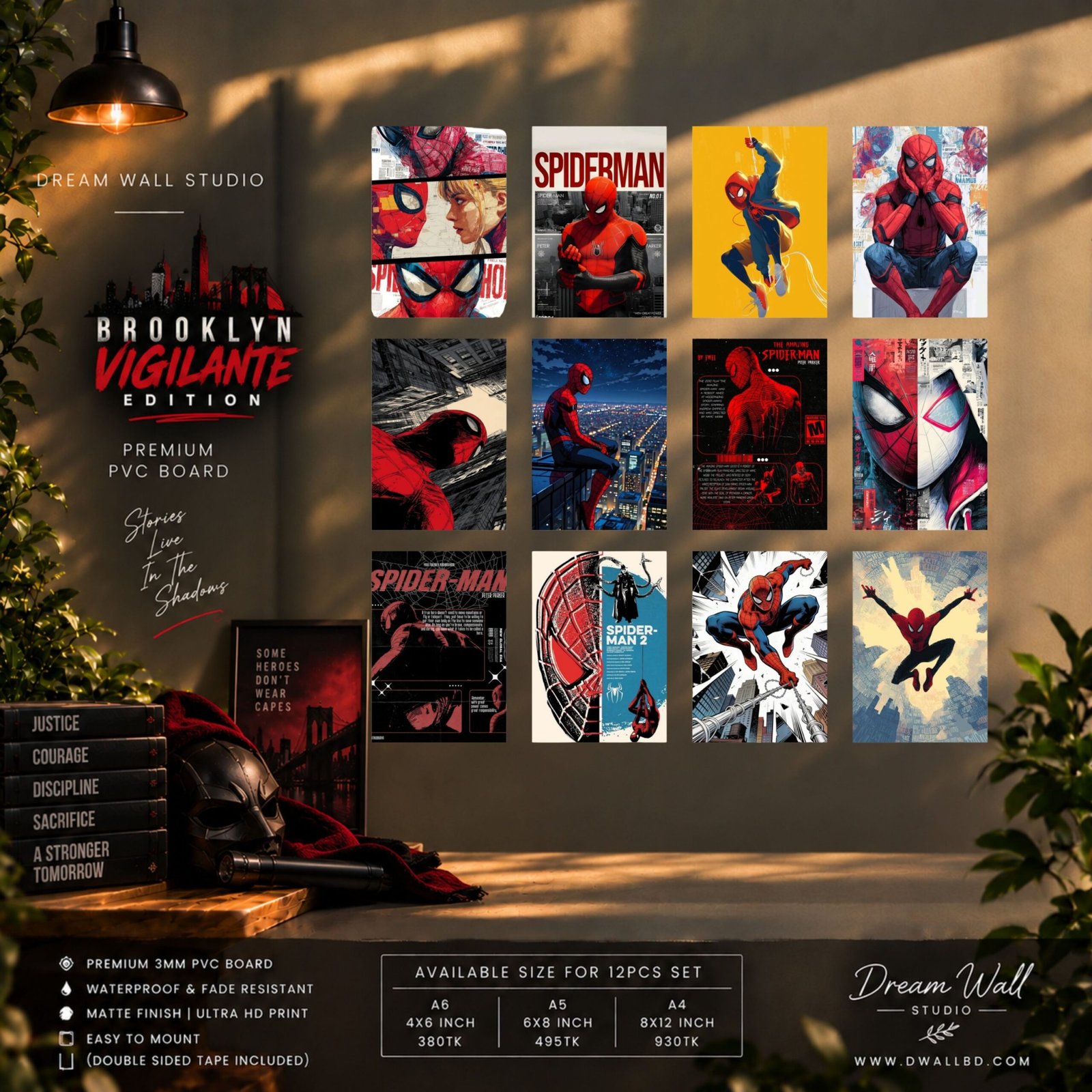 Brooklyn Vigilante Edition 12 Pcs PVC Wallmate set – Spider-Man wall decor