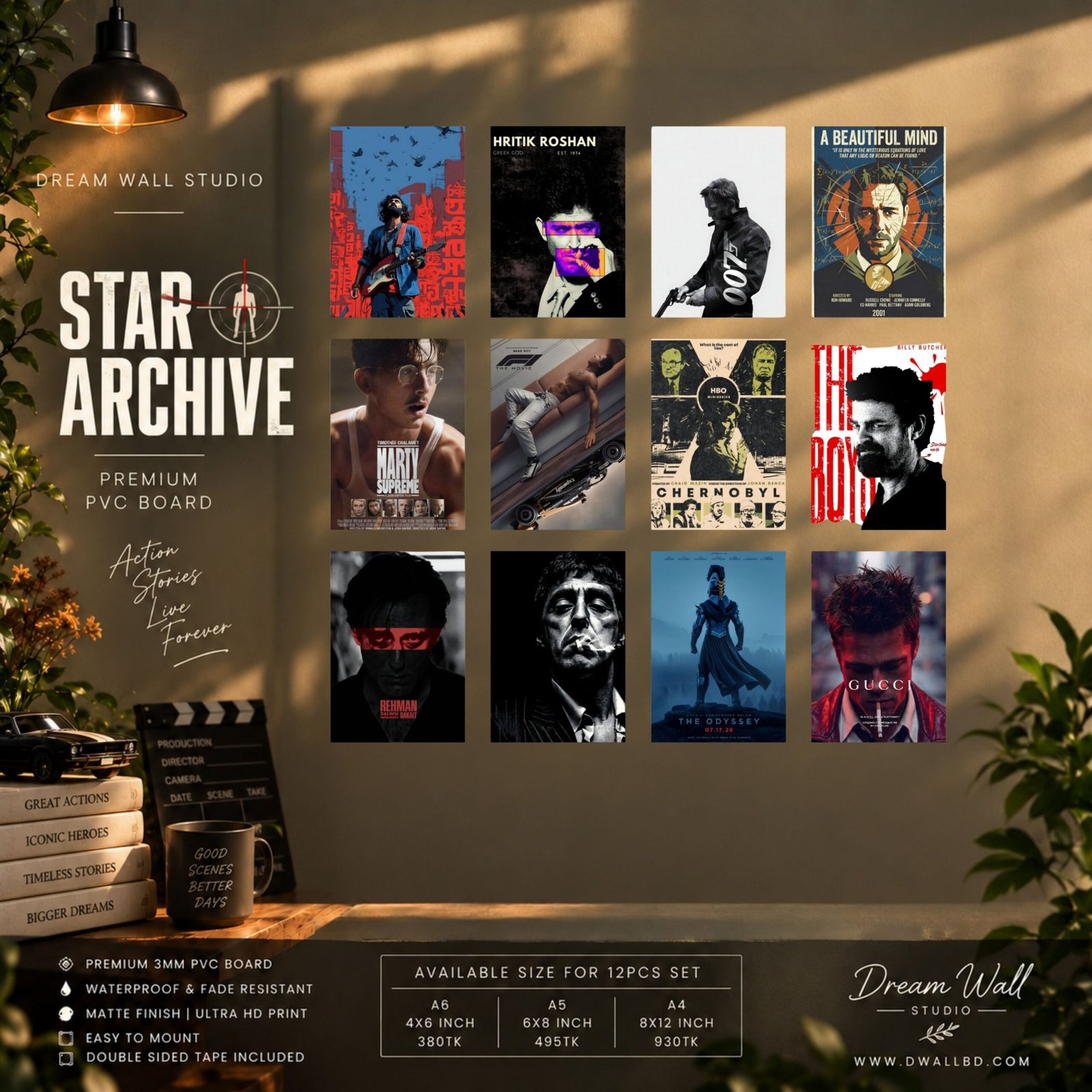 Star Archive 12 Pcs PVC Wallmate set – movie wall decor