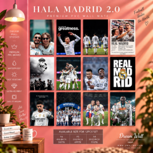 Hala Madrid 2.0 12 Pcs PVC Wallmate set – Real Madrid wall decor