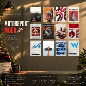 Motorsport Mood 12 Pcs PVC Wallmate set – motorsport wall decor