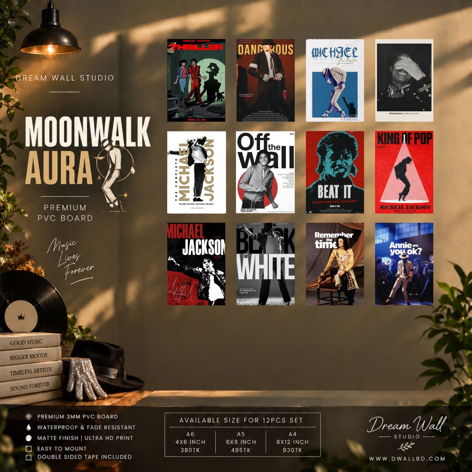 Moonwalk Aura 12 Pcs PVC Wallmate set – Michael Jackson wall decor