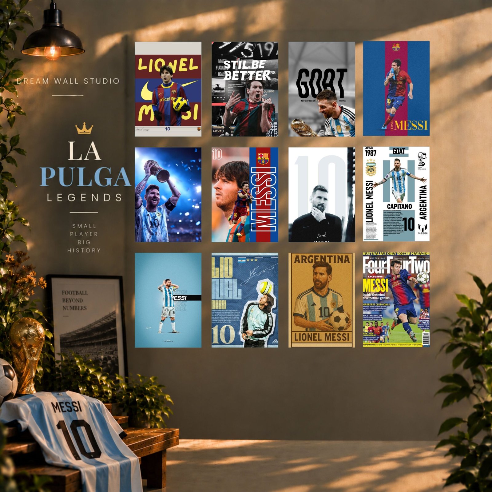 La Pulga Legends 12 Pcs PVC Wallmate set – Messi wall decor