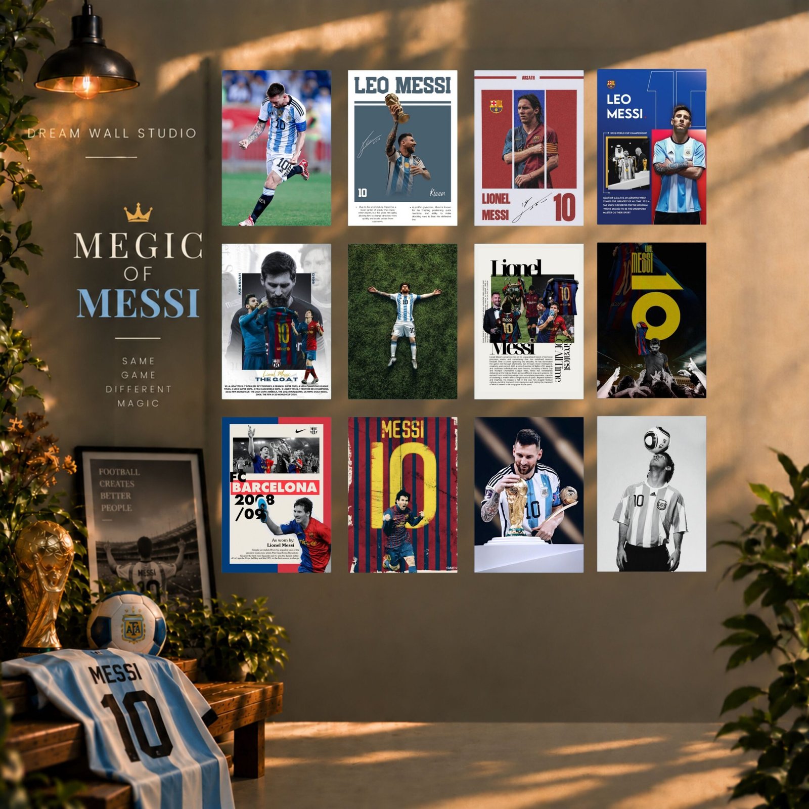Megic of Messi 12 Pcs PVC Wallmate set – Messi wall decor