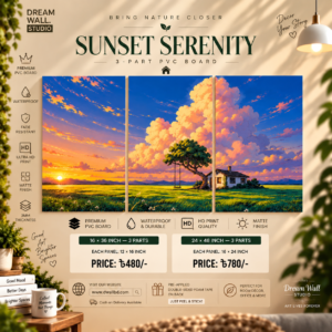 Sunset Serenity Meadow 3 Part PVC Wallboard Set