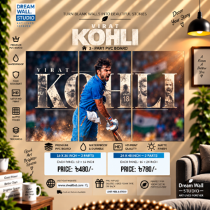Virat Kohli 3 Part PVC Wallboard Set