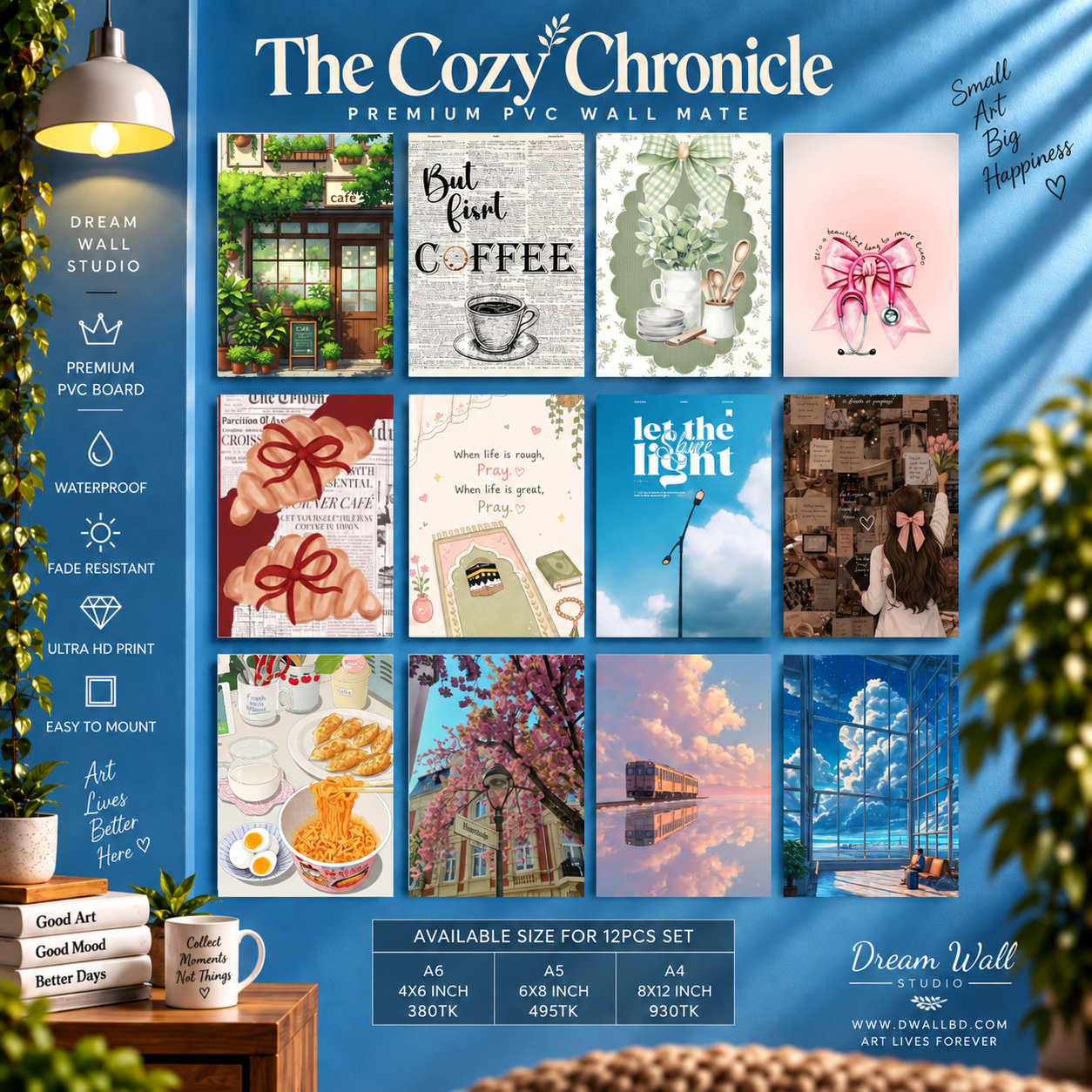 The Cozy Chronicle PVC Wallmate | 12pcs set