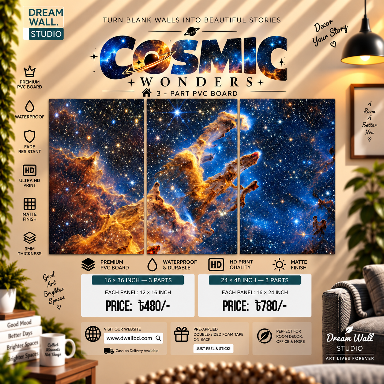 Cosmic Wonders 3 Part PVC Wallboard Set