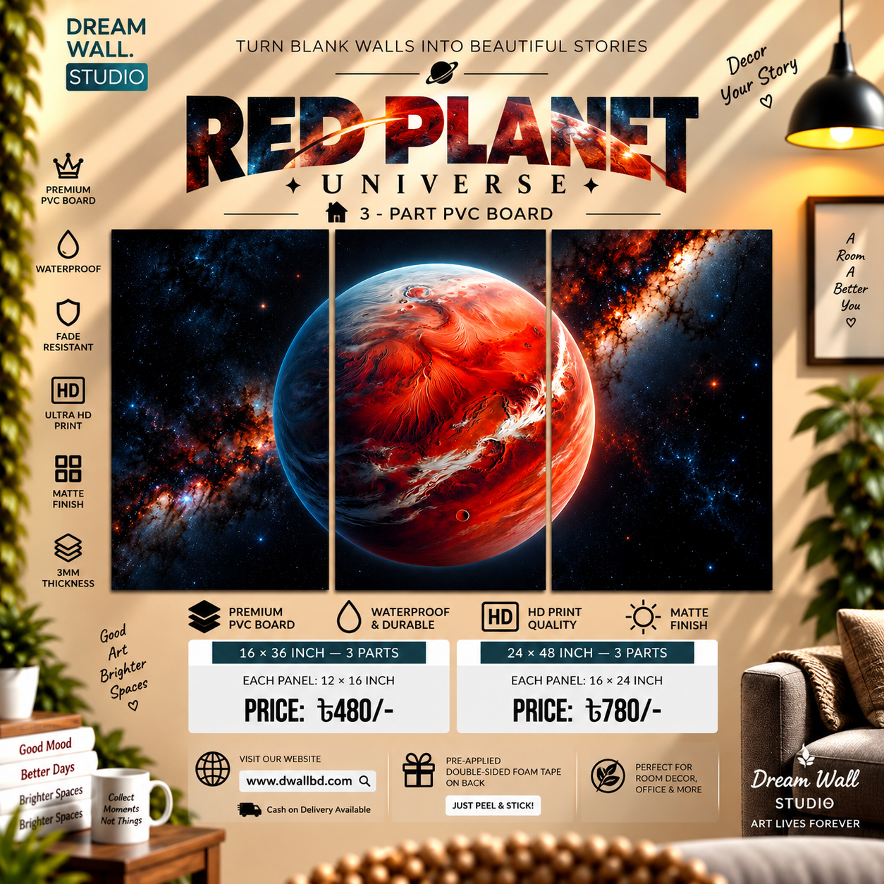 Red Planet Universe 3 Part PVC Wallboard Set