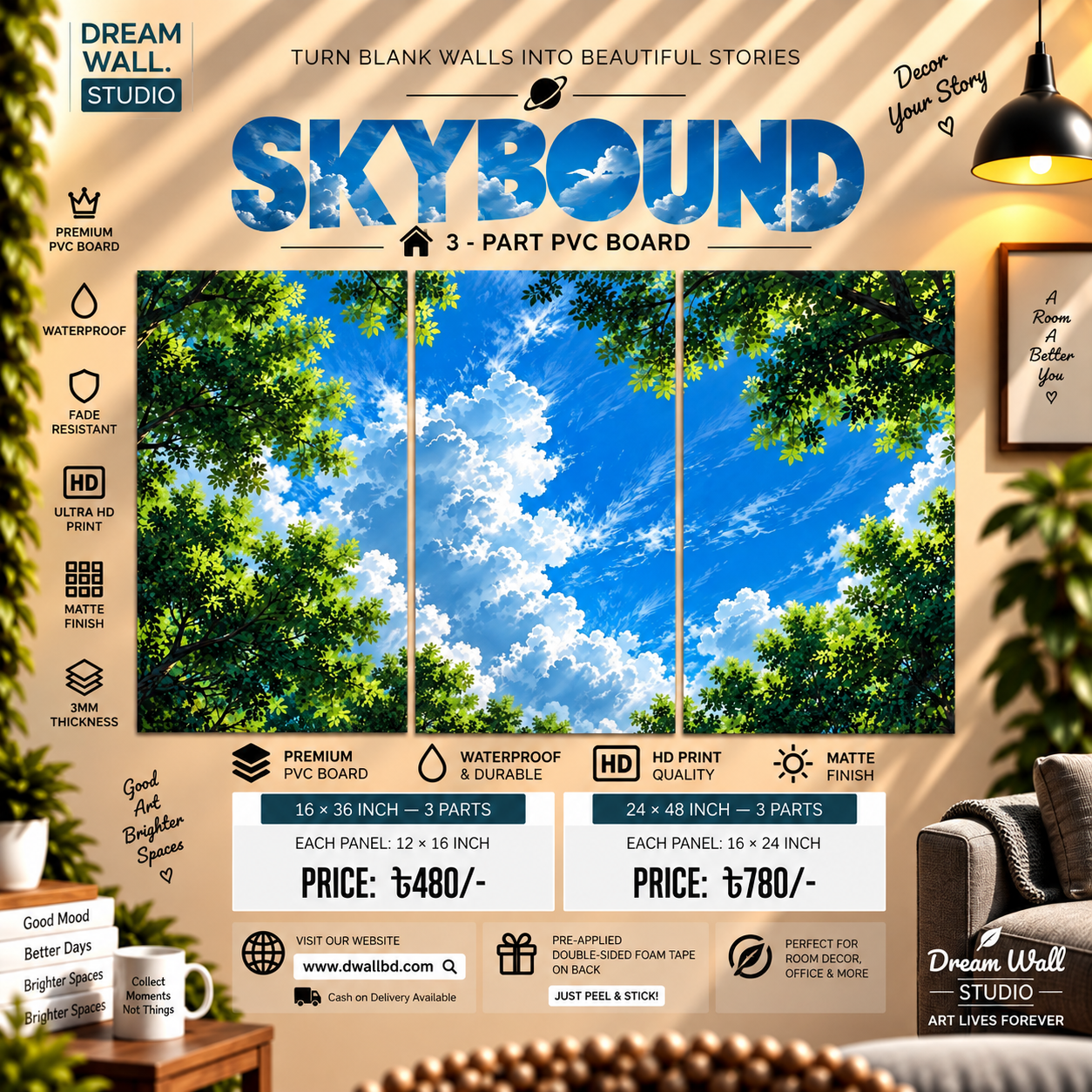 Skybound 3 Part PVC Wallboard Set