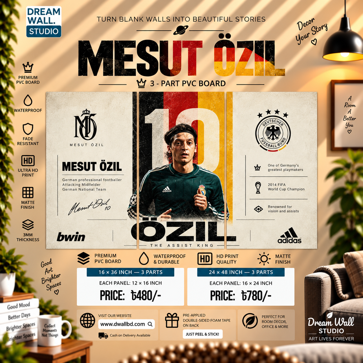 Mesut Özil 3 Part PVC Wallboard Set
