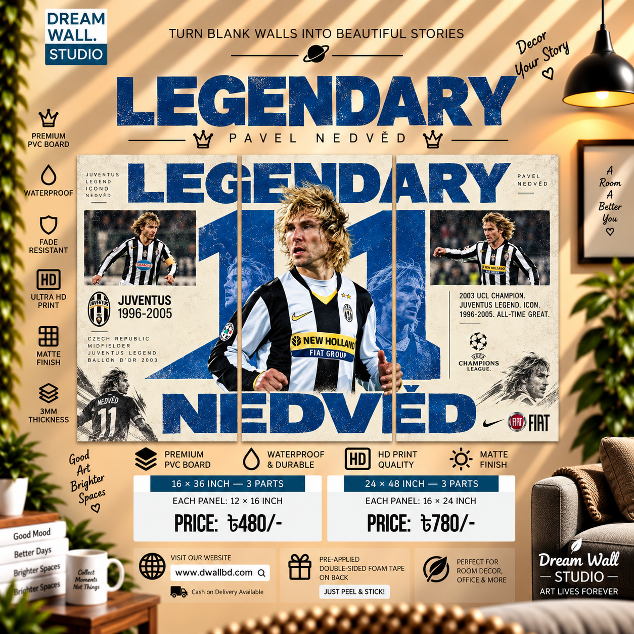 Pavel Nedvěd Legendary 3 Part PVC Wallboard Set