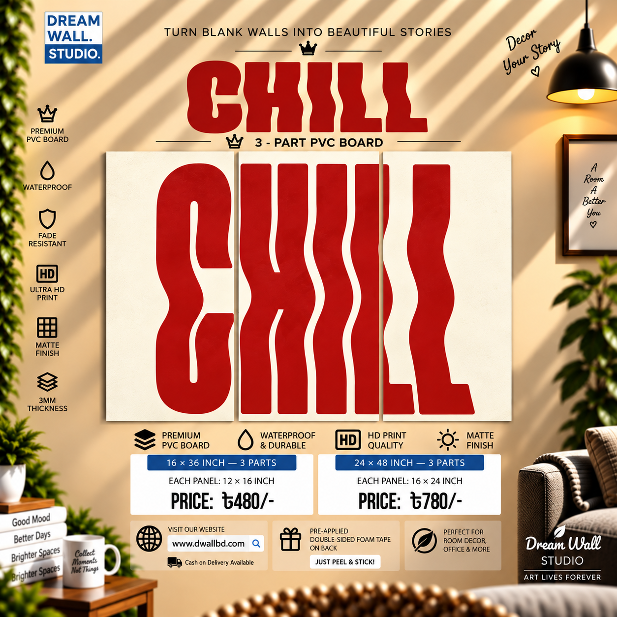 Chill 3 Part PVC Wallboard Set