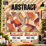 Abstract Modern Art 3 Part PVC Wallboard Set
