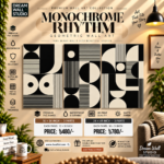 Monochrome Rhythm 3 Part PVC Wallboard Set