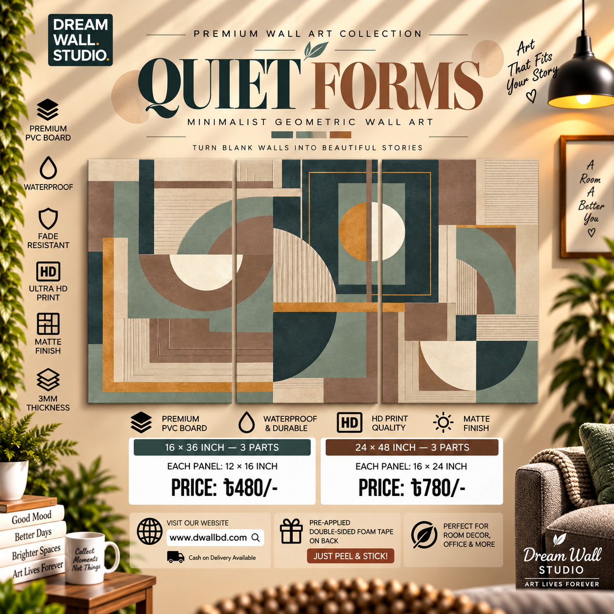 Quiet Forms 3 Part PVC Wallboard Set