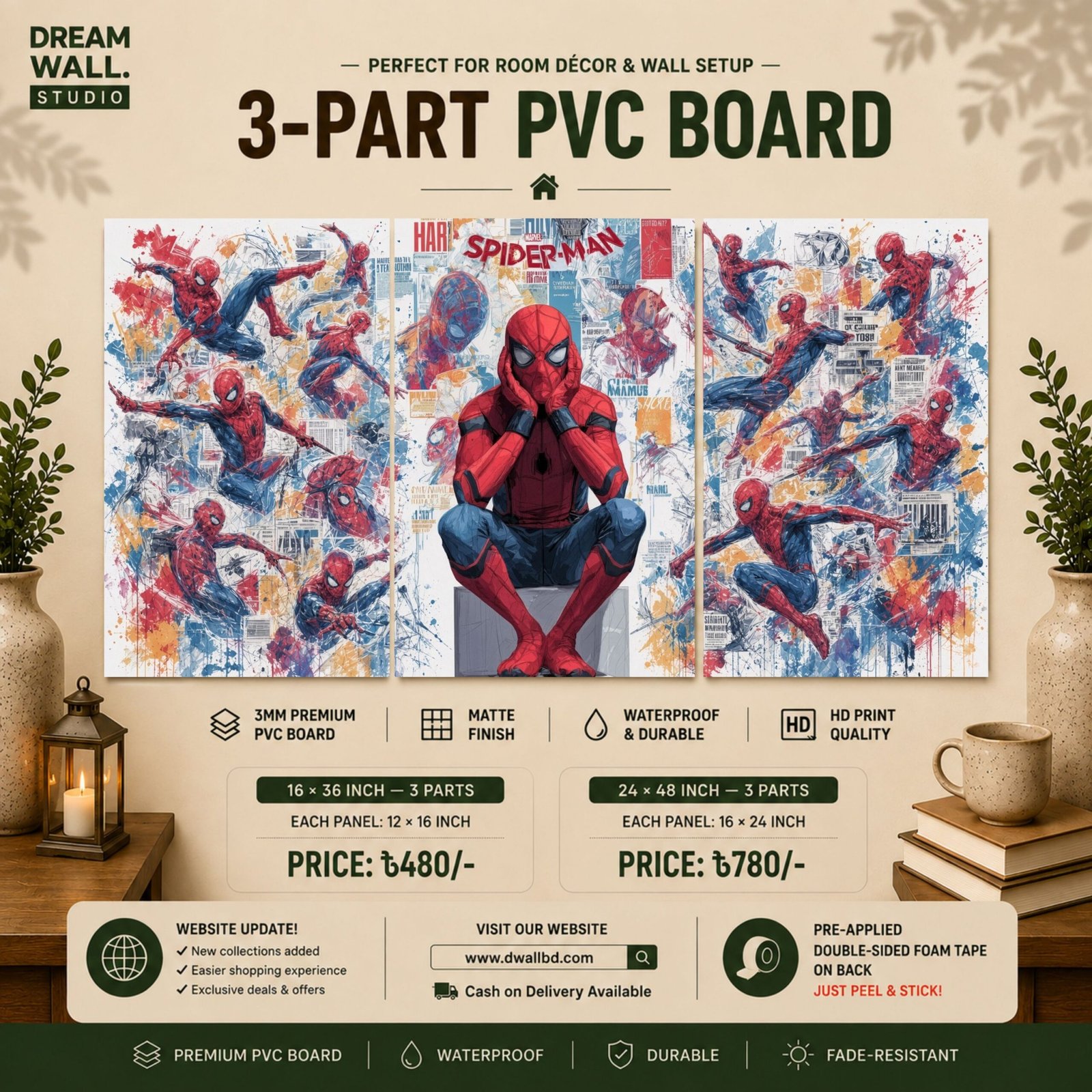 Spider-Man Collage 3 Part PVC Wallboard Set