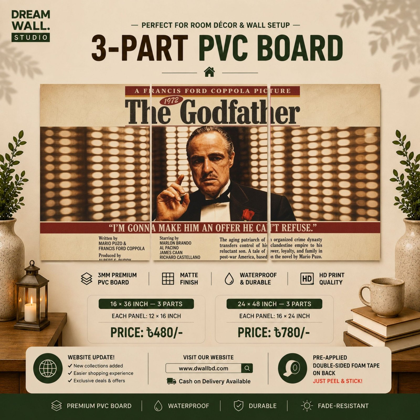 The Godfather 3 Part PVC Wallboard Set