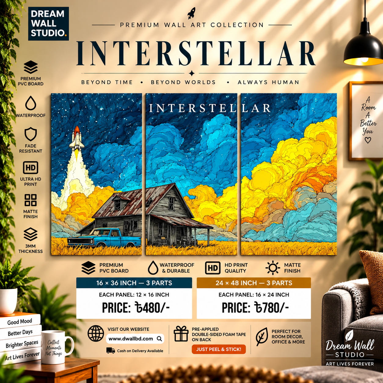 Interstellar Starry Night 3 Part PVC Wallboard Set