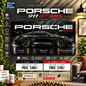 Porsche 911 GT3 RS Black 3 Part PVC Wallboard Set