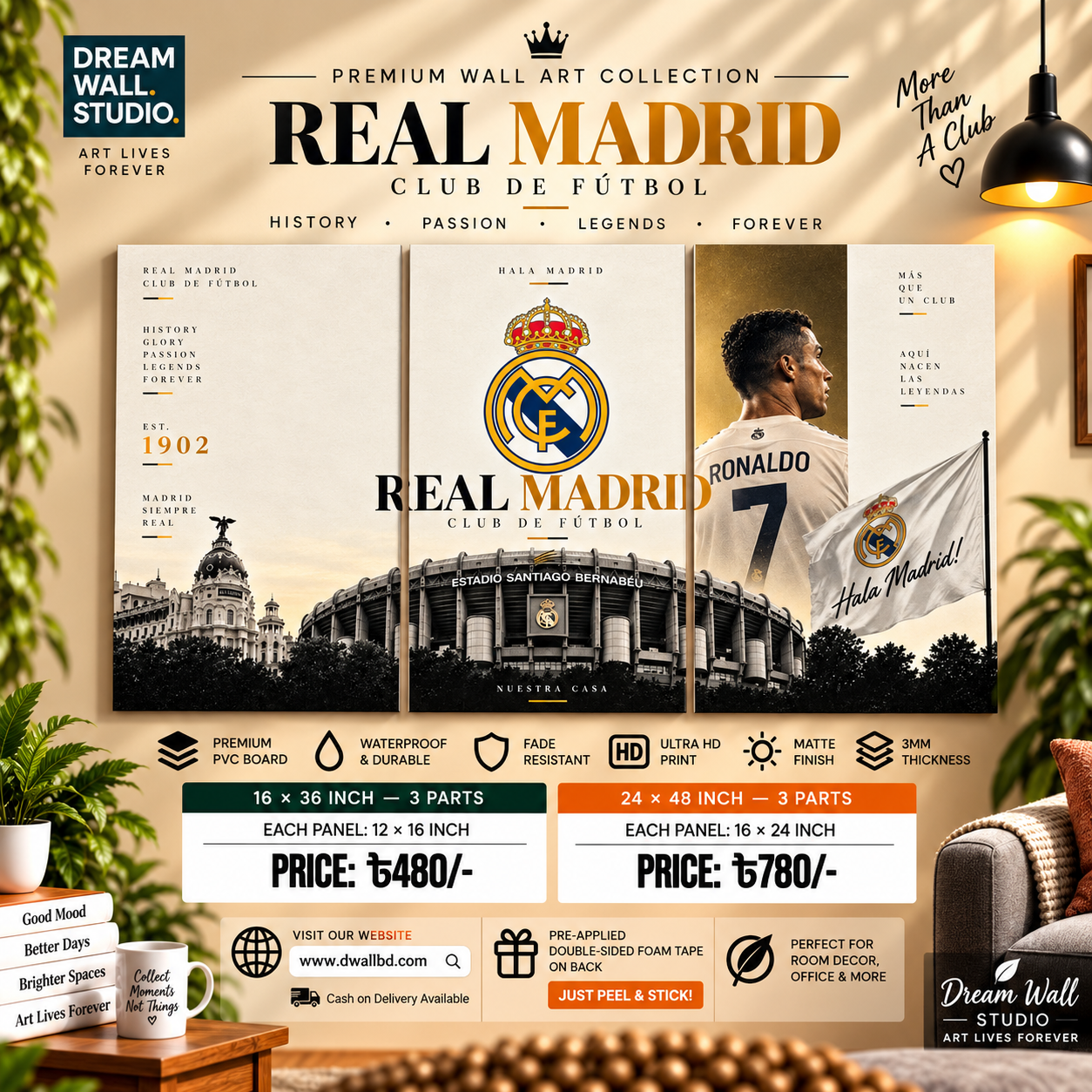 Real Madrid Ronaldo 3 Part PVC Wallboard Set