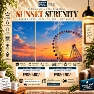 Golden Hour Ferris Wheel 3 Part PVC Wallboard Set