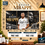 Kylian Mbappé Real Madrid No. 9 3 Part PVC Wallboard Set