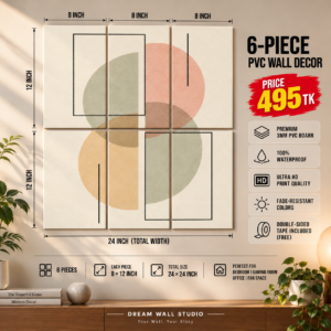 Pastel Geometric Shapes 6 Piece PVC Wall Decor – 3mm PVC board, 8x12 inch each – Dream Wall Studio
