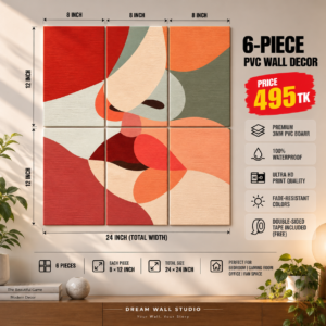 Abstract Red Lips 6 Piece PVC Wall Decor – 3mm PVC board, 8x12 inch each – Dream Wall Studio